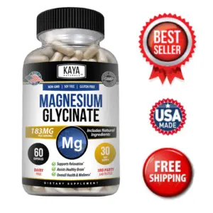 Bottle of Magnesium Glycinate 183mg with magnesium, sleep & stress support to support health and wellness