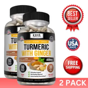 Bottle of Turmeric Curcumin with Ginger 2 Pack 60ct with turmeric, joint pain support to support health and wellness