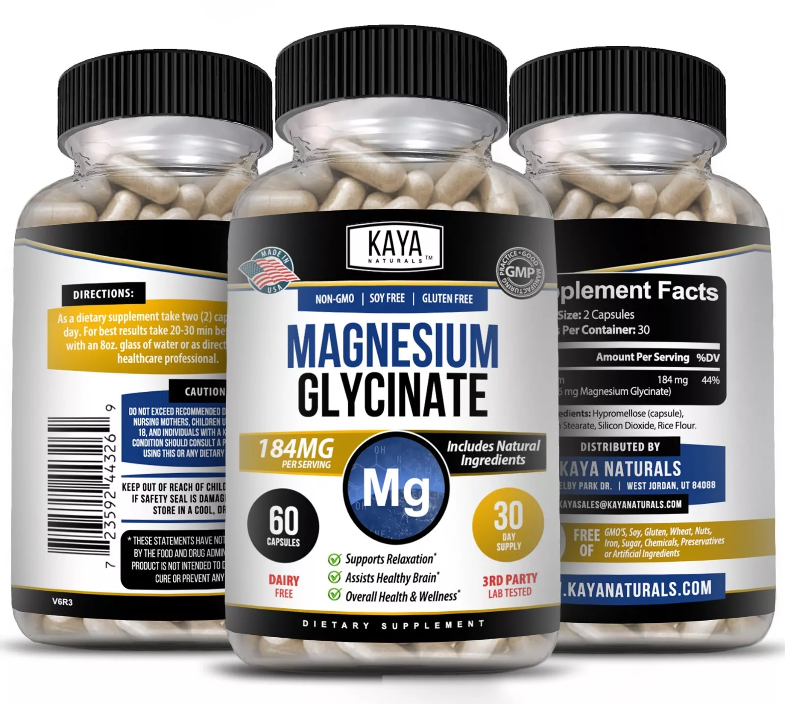 Bottle of Magnesium Glycinate 2 Pack 60ct with magnesium, sleep & bone support to support health and wellness