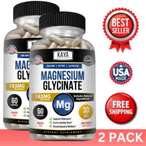 Bottle of Magnesium Glycinate 2 Pack 60ct with magnesium, sleep & bone support to support health and wellness