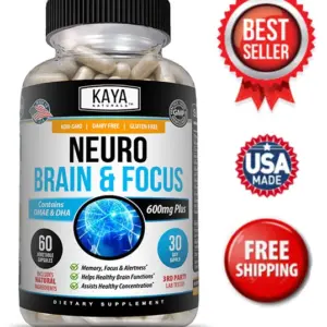 Bottle of Brain Health & Memory Booster with nootropic, memory & focus support to support health and wellness