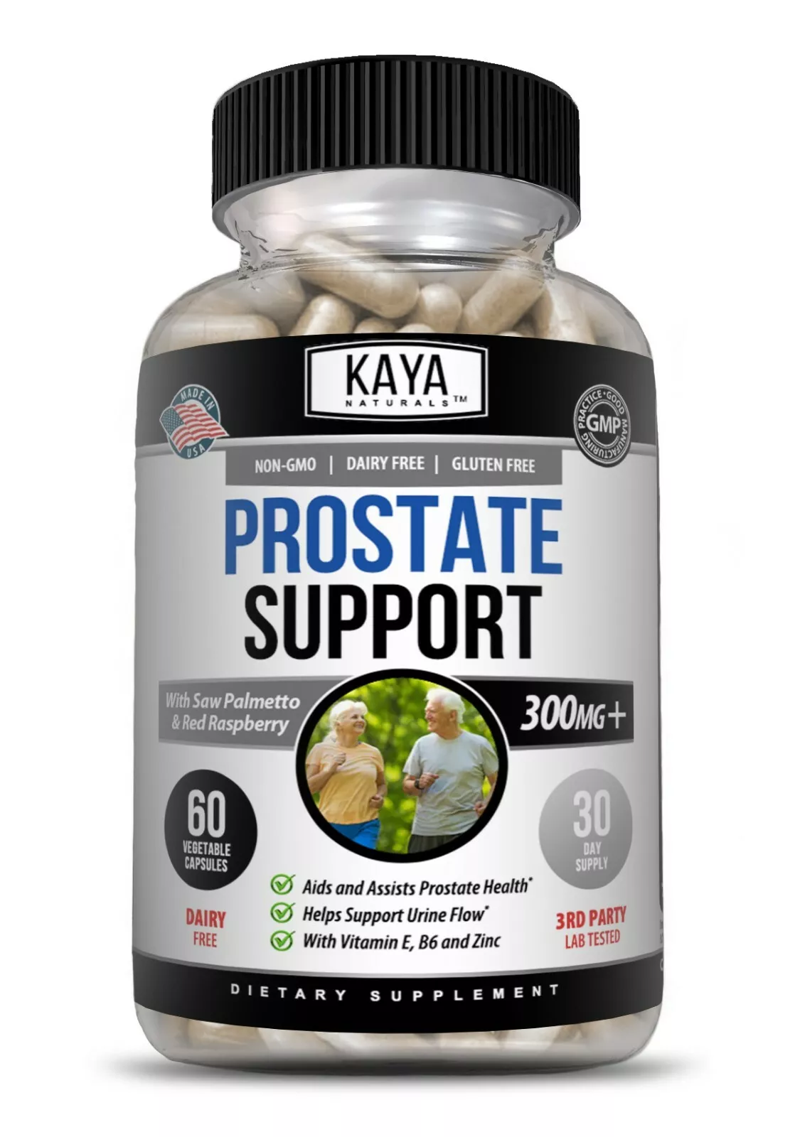 Bottle of Prostate Supplement with saw palmetto, prostate health support to support health and wellness