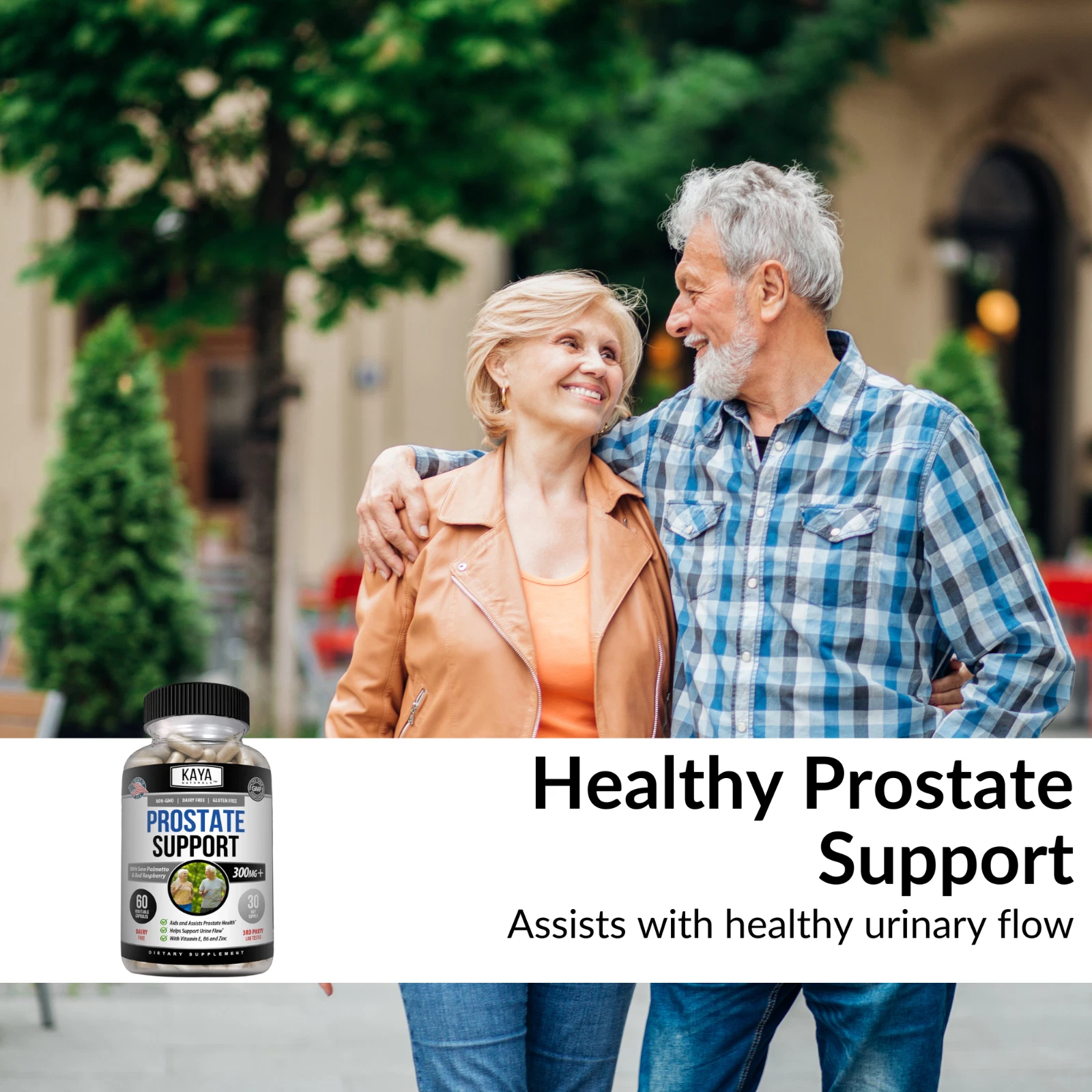 Bottle of Prostate Supplement with saw palmetto, prostate health support to support health and wellness
