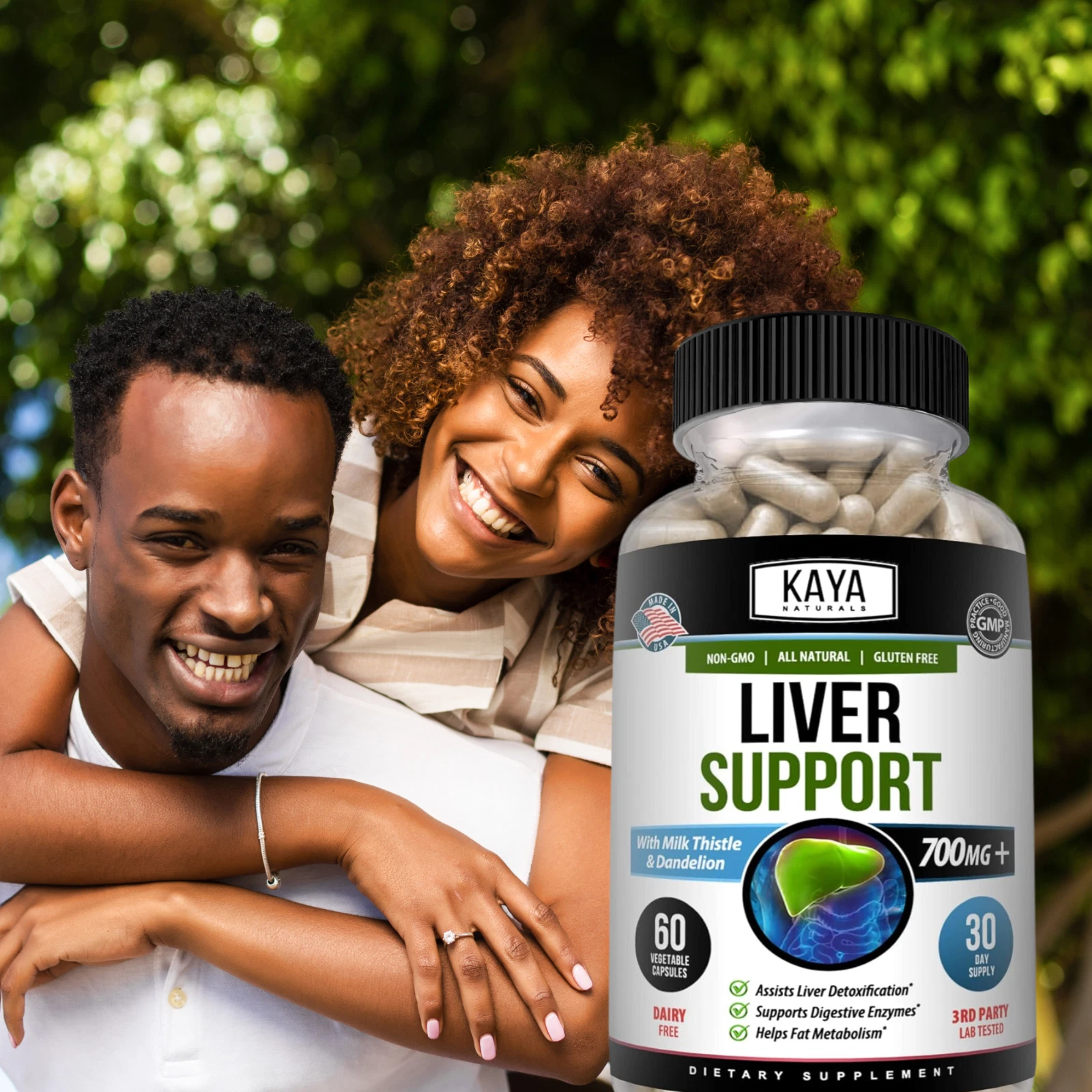 Bottle of Liver Support Formula with nac, liver detox & repair to support health and wellness