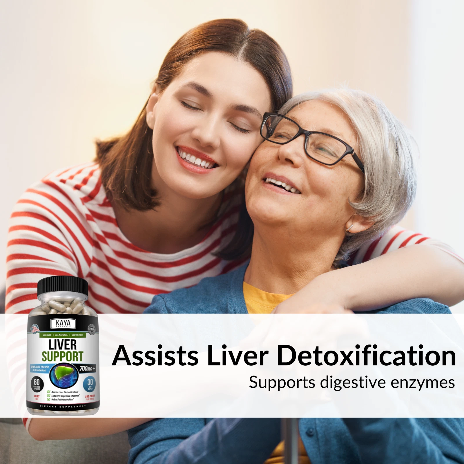 Bottle of NAC N-Acetyl Cysteine 60ct with nac, liver detox & antioxidant support to support health and wellness