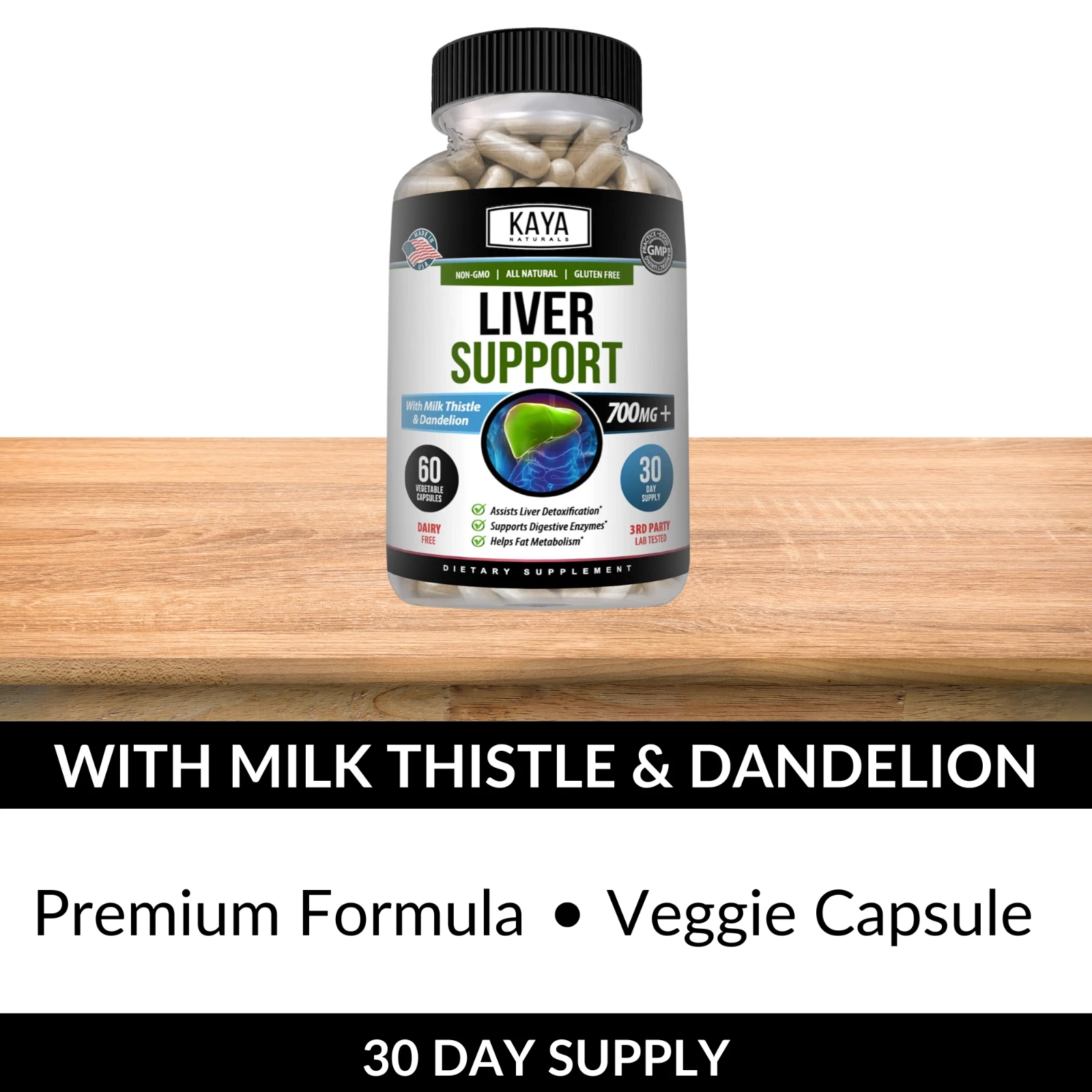 Bottle of NAC N-Acetyl Cysteine 60ct with nac, liver detox & antioxidant support to support health and wellness