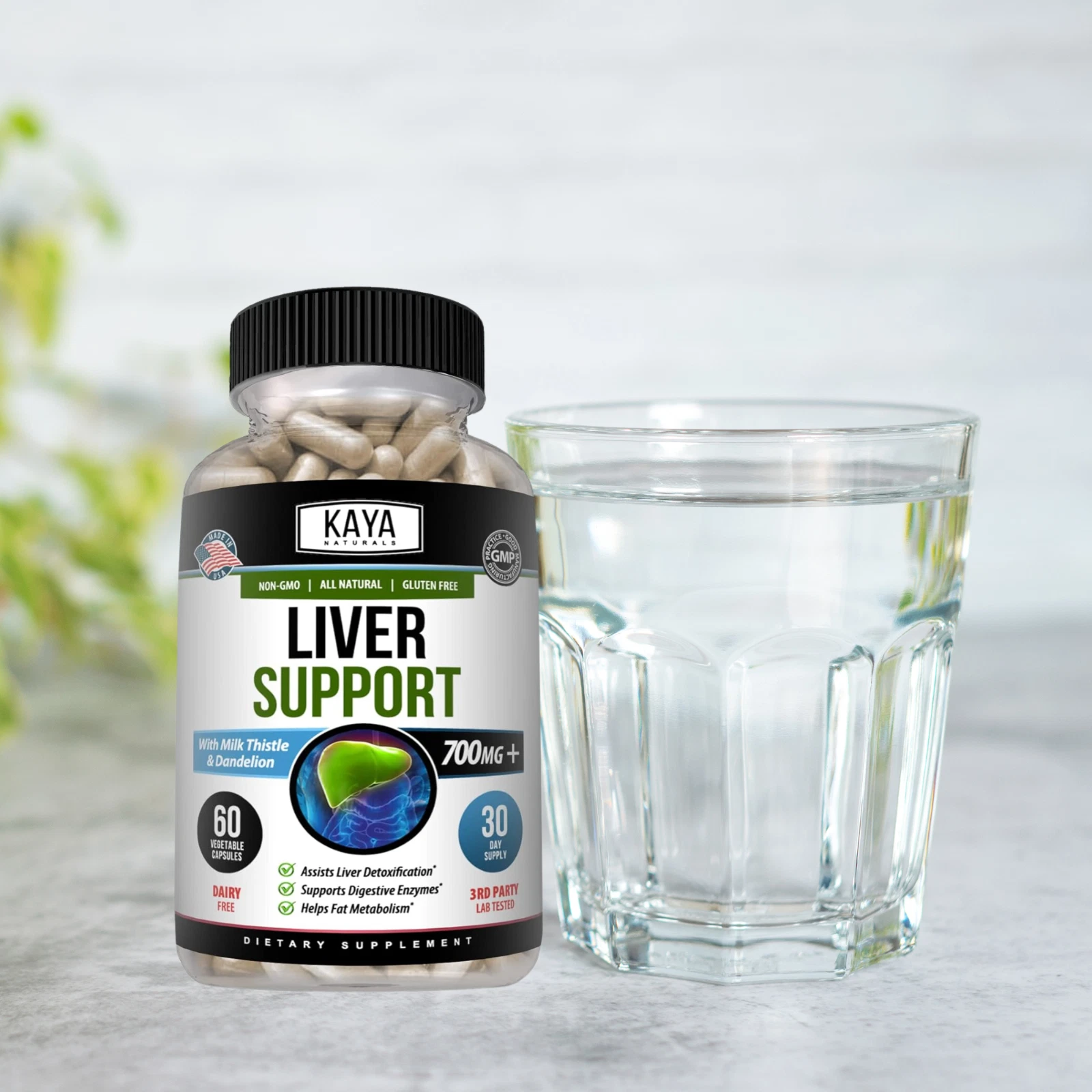 Bottle of NAC N-Acetyl Cysteine 60ct with nac, liver detox & antioxidant support to support health and wellness