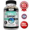 Bottle of Anxiety & Stress Relief 60ct with ashwagandha, stress & calm support to support health and wellness