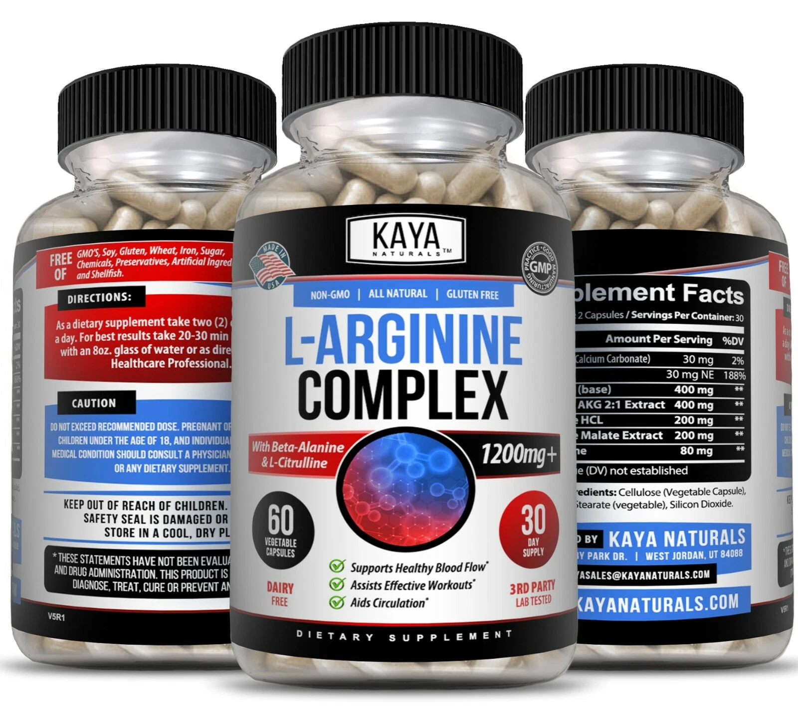 Bottle of L-Arginine 2 Pack 60ct with l-arginine, nitric oxide & libido support to support health and wellness