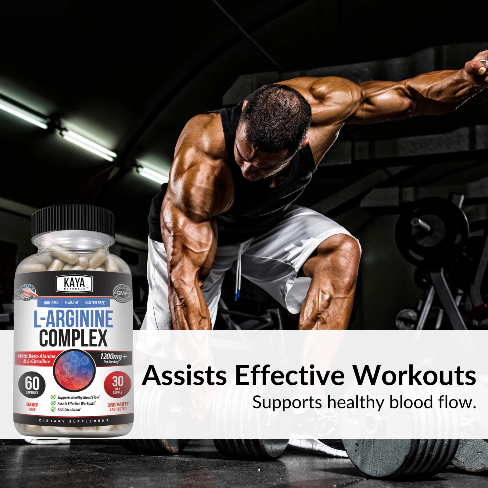 Bottle of L-Arginine 2 Pack 60ct with l-arginine, nitric oxide & libido support to support health and wellness