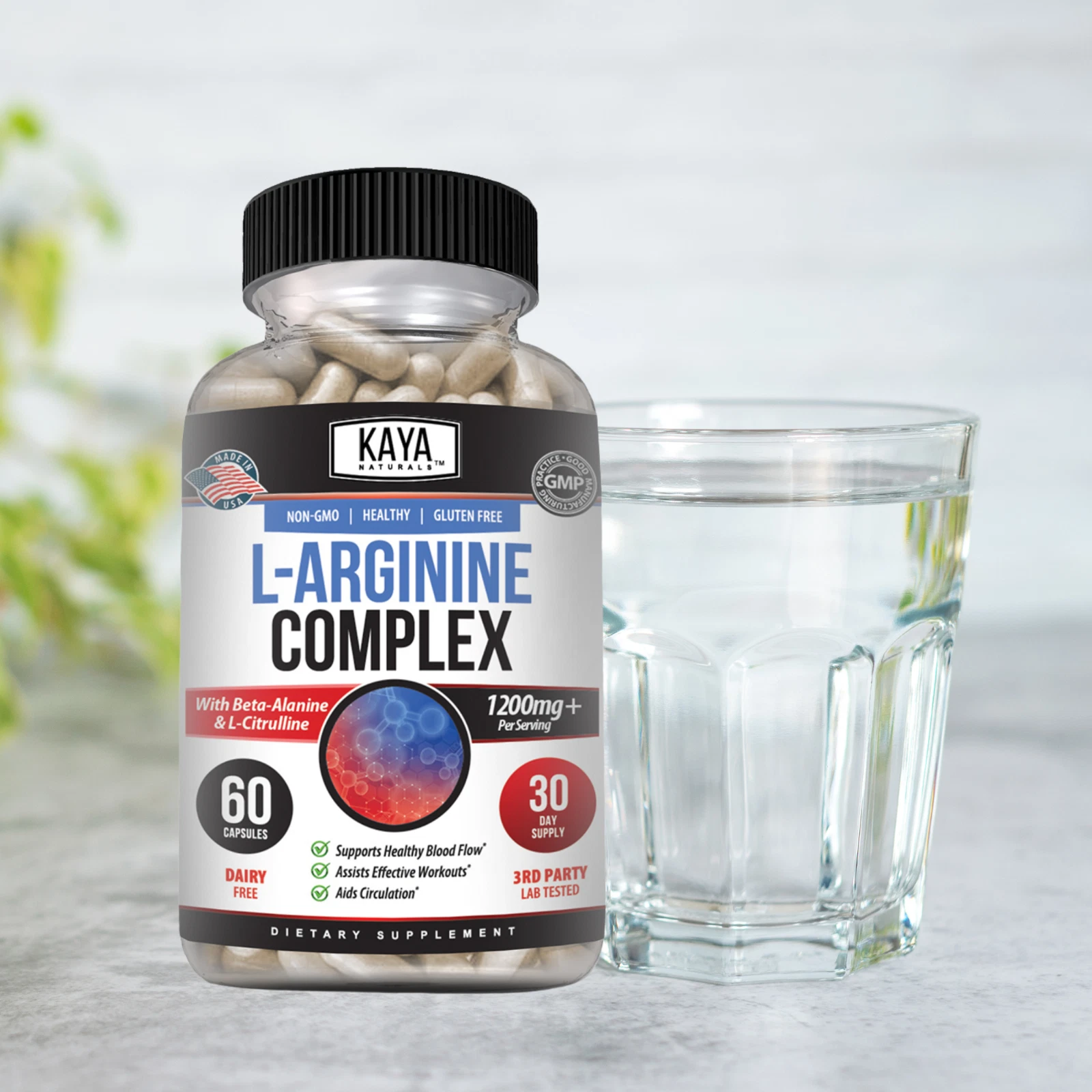 Bottle of L-Arginine 2 Pack 60ct with l-arginine, nitric oxide & libido support to support health and wellness