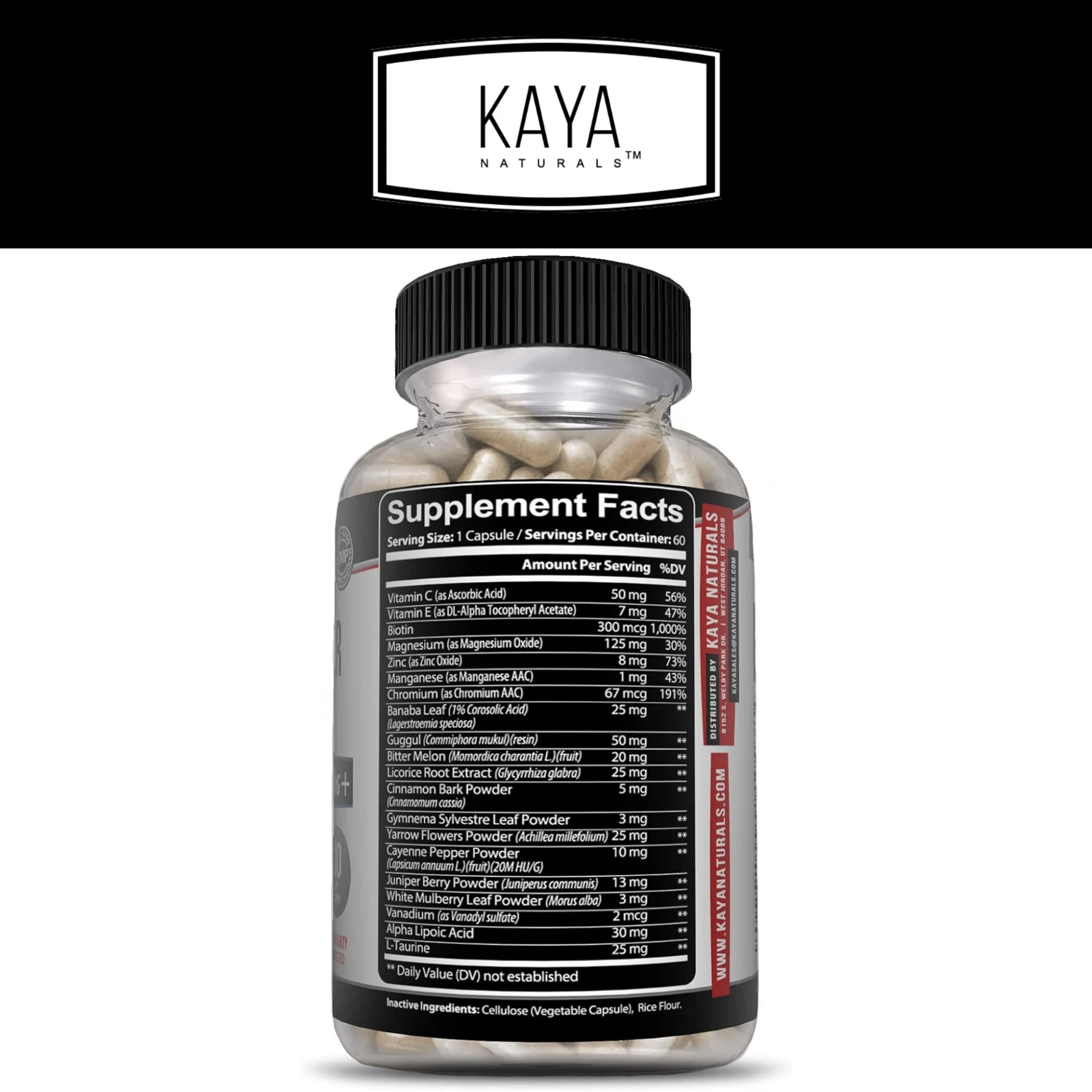 Bottle of Blood Sugar Support 60ct with alpha lipoic acid, blood sugar support to support health and wellness