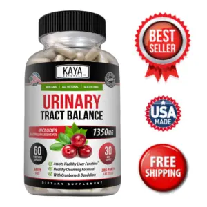 Bottle of Urinary Tract Balance 1350mg 60ct with d-mannose, urinary tract support to support health and wellness