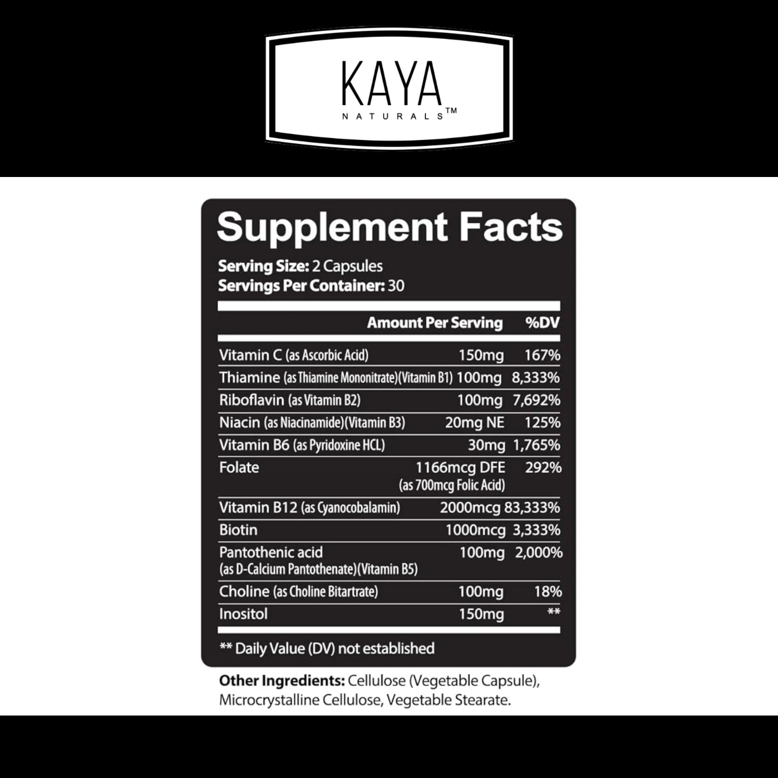 Image of B-12 Complex Supplement for Energy & Metabolism Support – 60 Capsules
