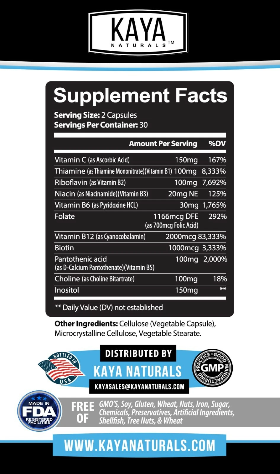 Image of B-12 Complex Supplement for Energy & Metabolism Support – 60 Capsules