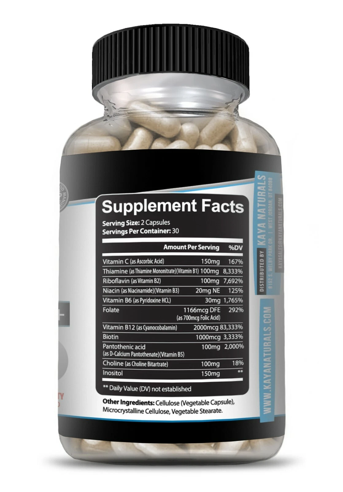 Image of B-12 Complex Supplement for Energy & Metabolism Support – 60 Capsules