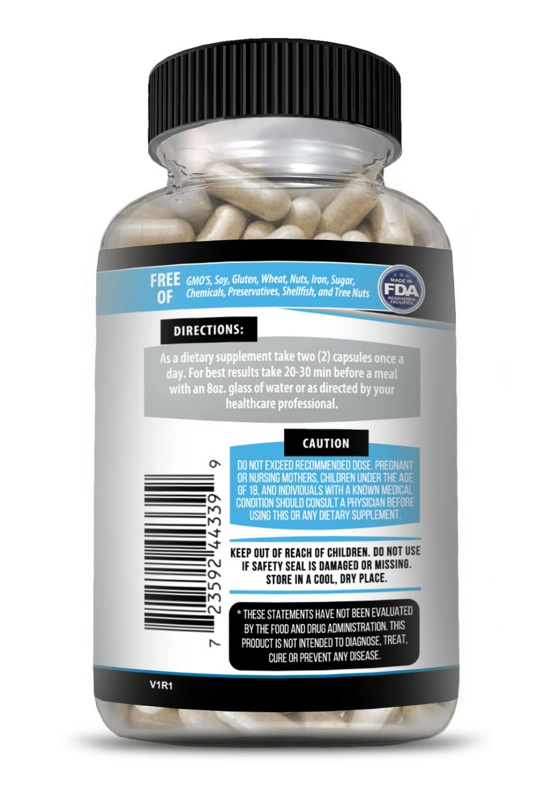 Image of B-12 Complex Supplement for Energy & Metabolism Support – 60 Capsules
