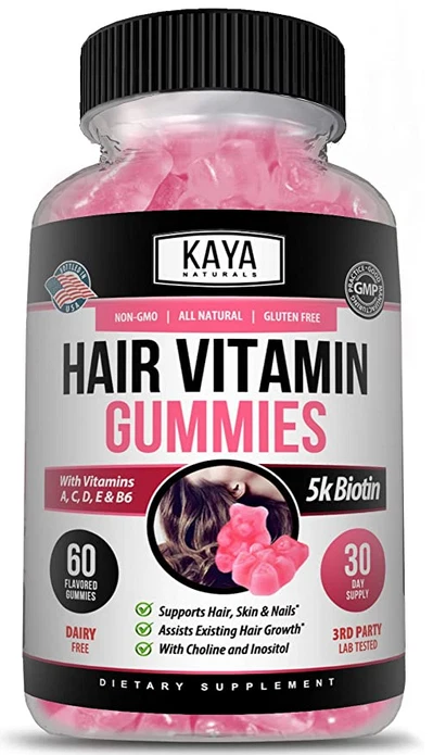 Image of Hair Vitamin Gummies with Biotin for Hair & Nail Growth – 2 Pack, 60ct