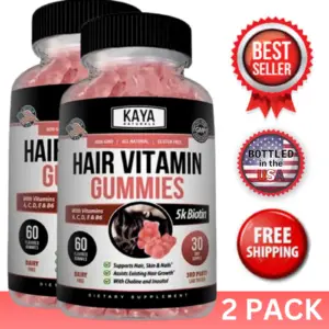 Image of Hair Vitamin Gummies with Biotin for Hair & Nail Growth – 2 Pack, 60ct