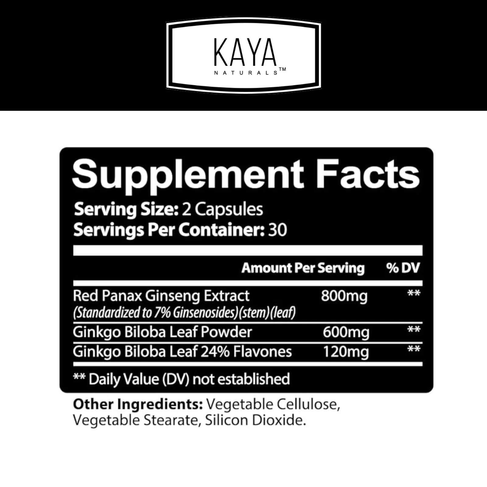 Image of Ginkgo Biloba & Red Panax Ginseng for Brain & Memory Support – Focus Supplement