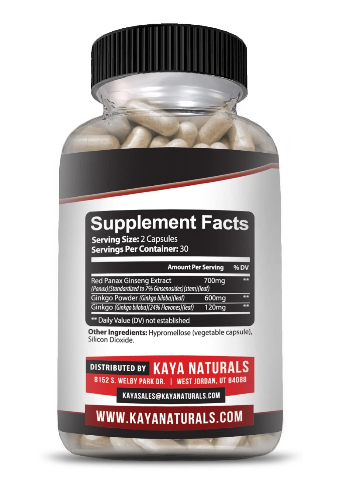 Image of Ginkgo Biloba & Red Panax Ginseng for Brain & Memory Support – Focus Supplement