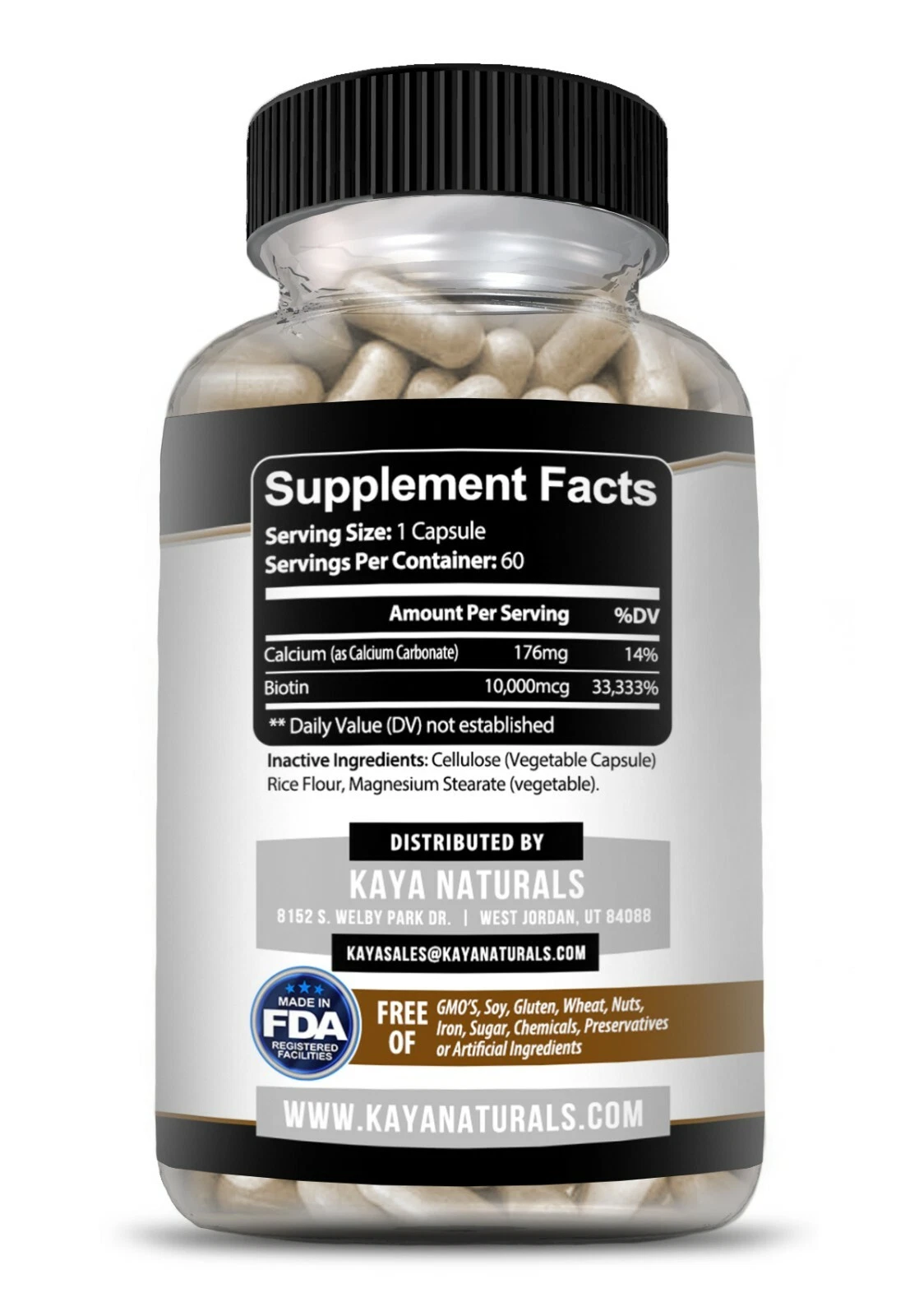 Image of Men's Biotin Supplement for Hair & Skin Support – 60 Capsules