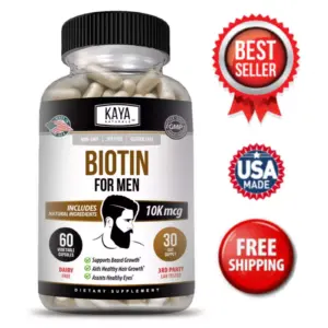 Image of Men's Biotin Supplement for Hair & Skin Support – 60 Capsules