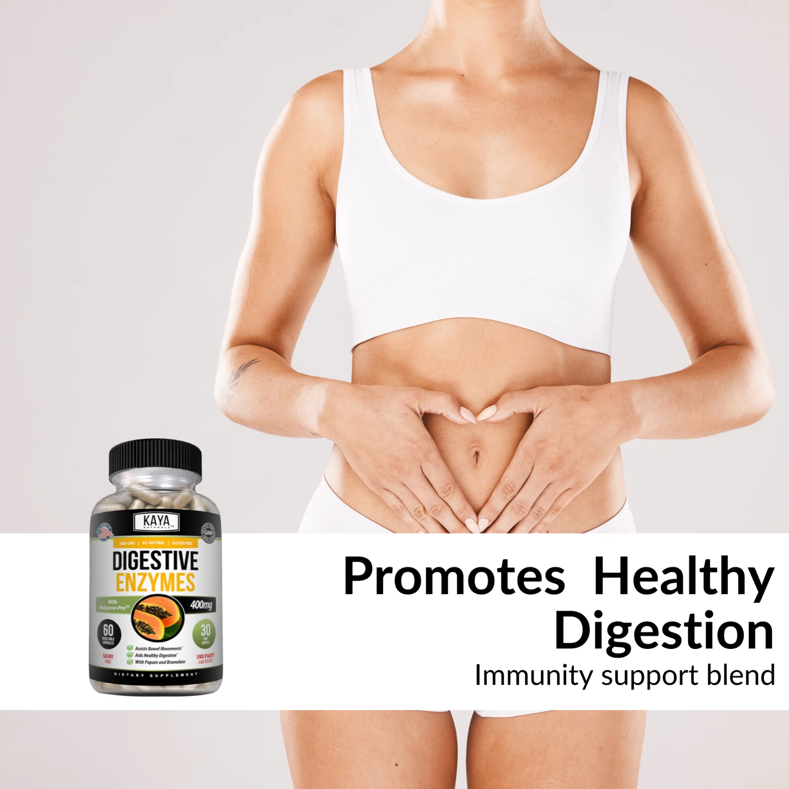 Image of Digestive Enzymes Supplement with Prebiotics & Probiotics – Digestive Health Support, 3x60ct