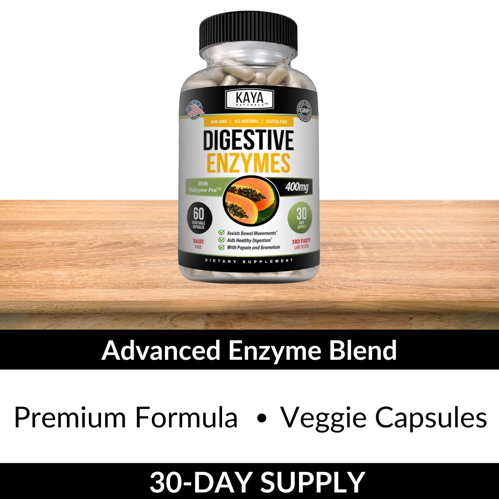 Image of Digestive Enzymes Supplement with Prebiotics & Probiotics – Digestive Health Support, 3x60ct