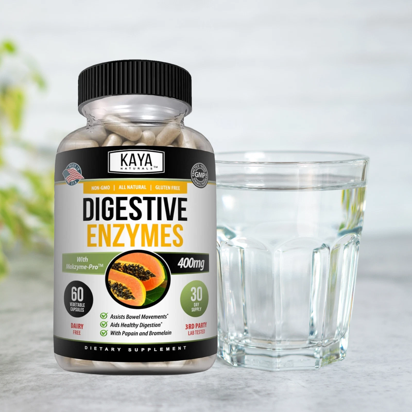 Image of Digestive Enzymes Supplement with Prebiotics & Probiotics – Digestive Health Support, 3x60ct