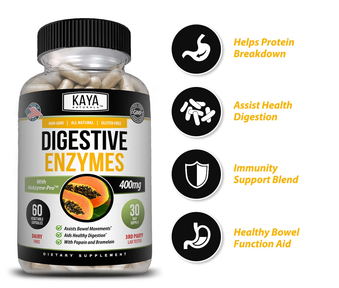 Image of Digestive Enzymes Supplement with Prebiotics & Probiotics – Digestive Health Support, 3x60ct