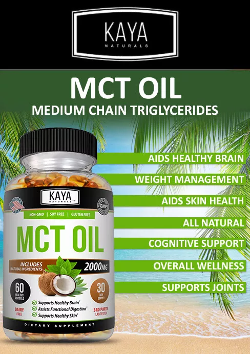 Image of Pure MCT Oil Capsules for Energy & Weight Loss Support – 3x60ct, 2000mg