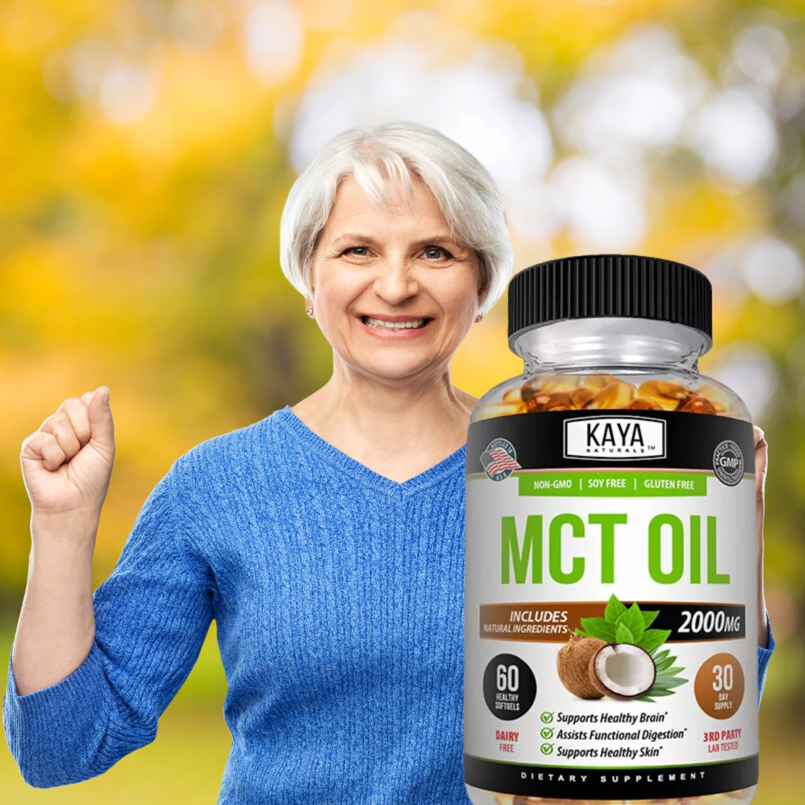 Image of Pure MCT Oil Capsules for Energy & Weight Loss Support – 3x60ct, 2000mg