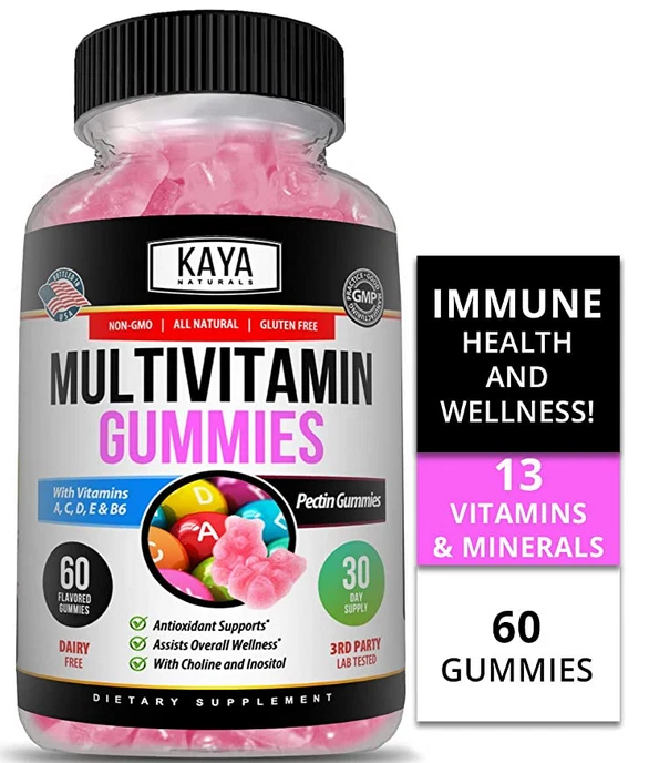 Image of Multi Vitamin Gummies for Daily Nutritional Support – 3x60ct with Biotin, A, C & E, Zinc, B12