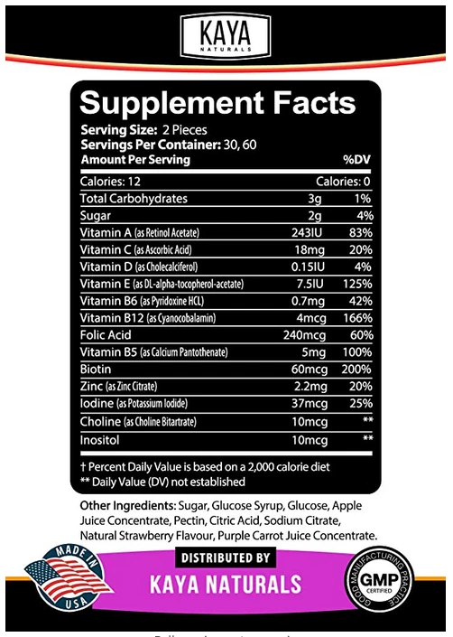 Image of Multi Vitamin Gummies for Daily Nutritional Support – 3x60ct with Biotin, A, C & E, Zinc, B12