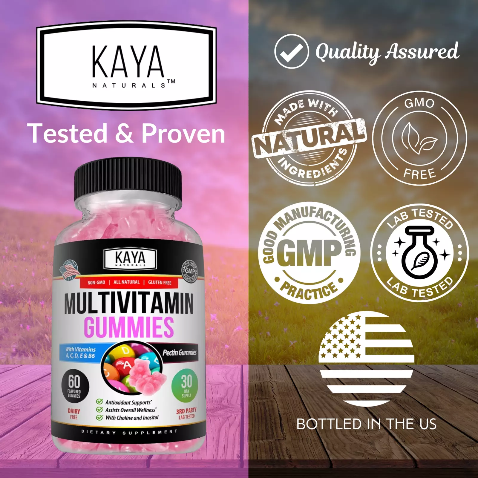 Image of Multi Vitamin Gummies for Daily Nutritional Support – 3x60ct with Biotin, A, C & E, Zinc, B12