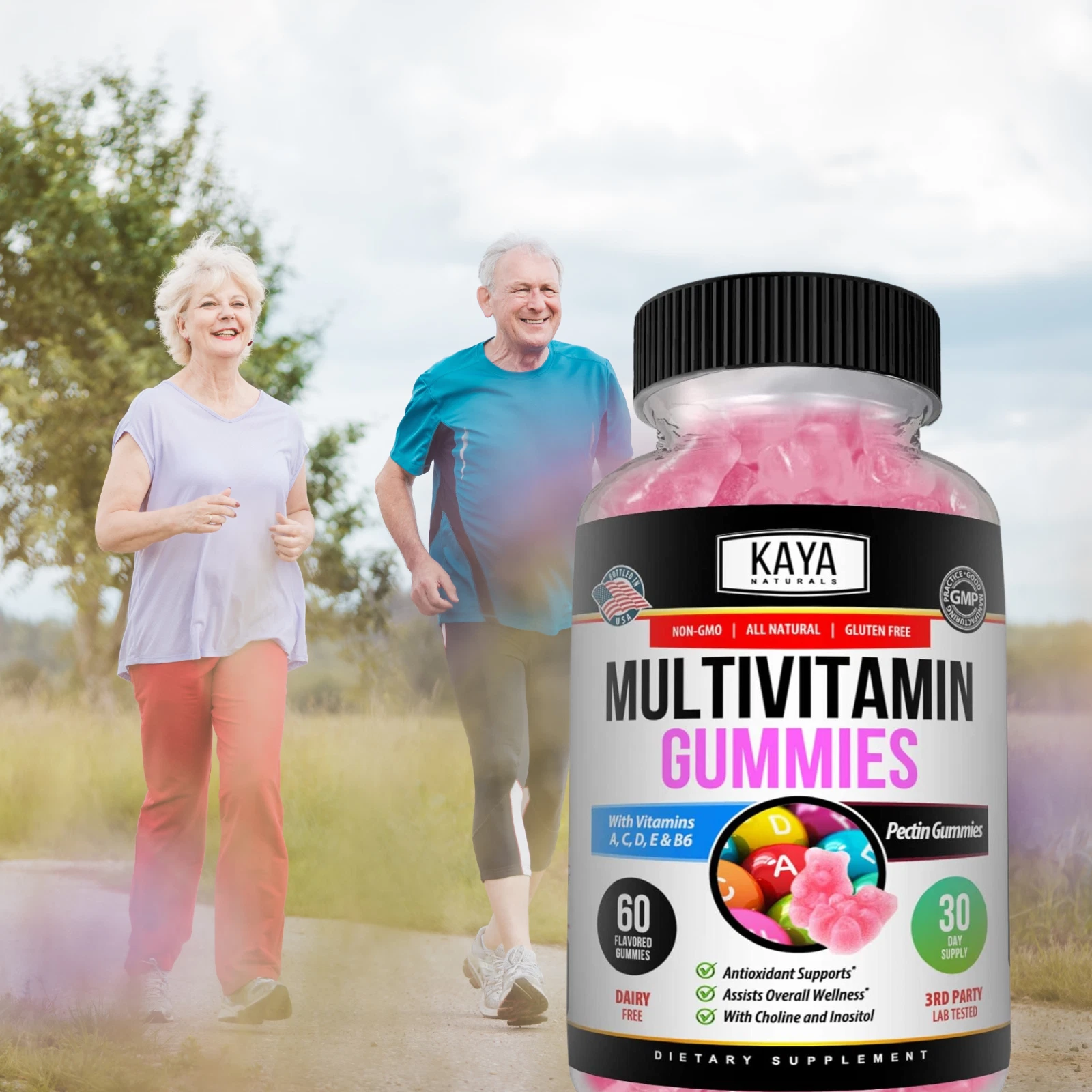 Image of Multi Vitamin Gummies for Daily Nutritional Support – 3x60ct with Biotin, A, C & E, Zinc, B12