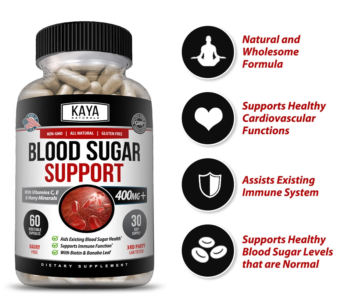 Image of Blood Sugar Support Supplement with Alpha Lipoic Acid – 120 Capsules
