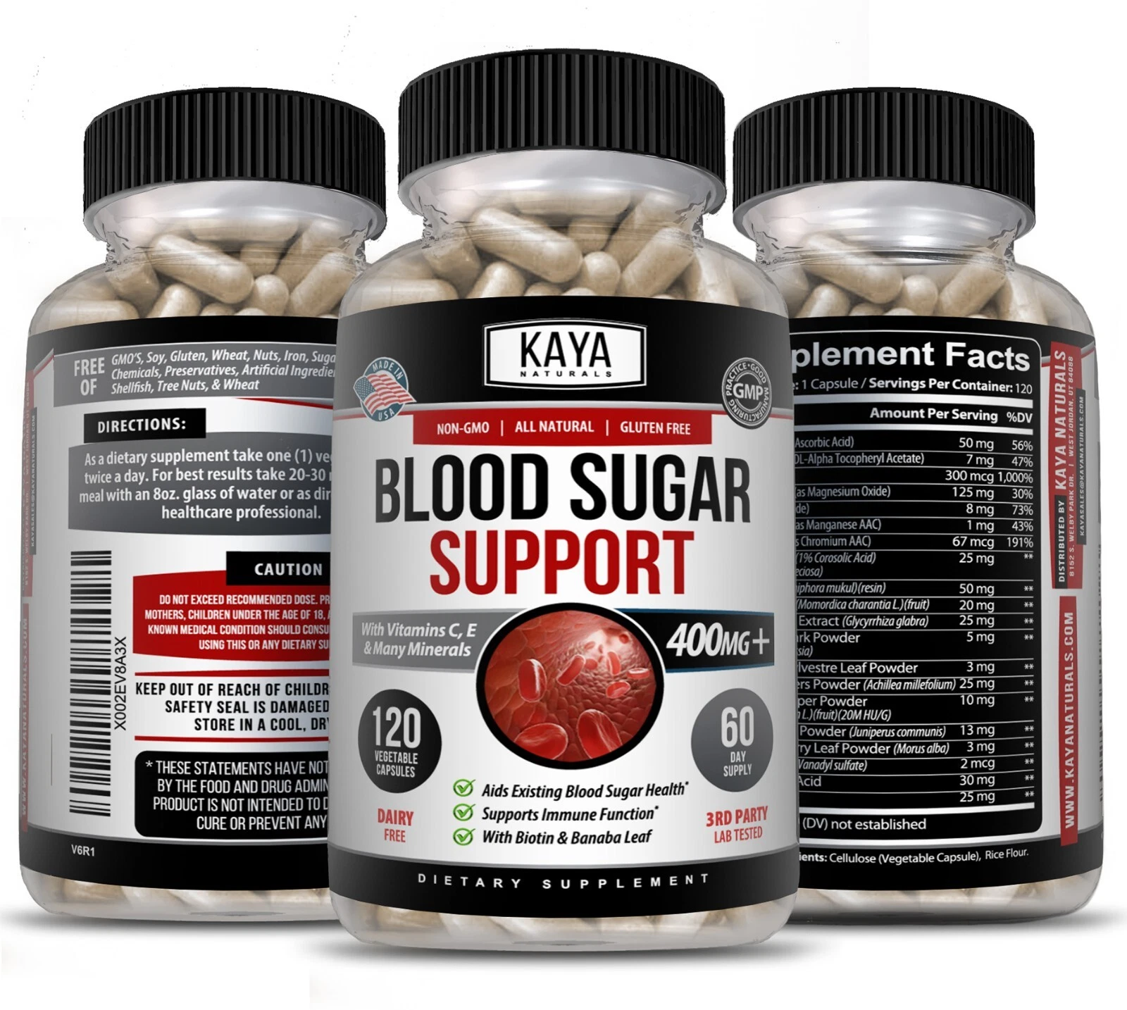 Image of Blood Sugar Support Supplement with Alpha Lipoic Acid – 120 Capsules