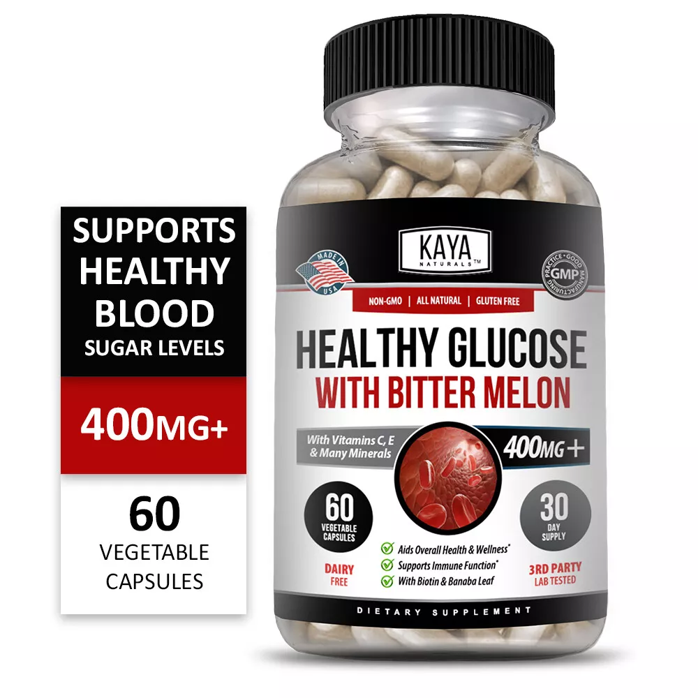 Image of Bitter Melon Blood Sugar Support Supplement – 60 Capsules with Alpha Lipoic Acid & Cinnamon