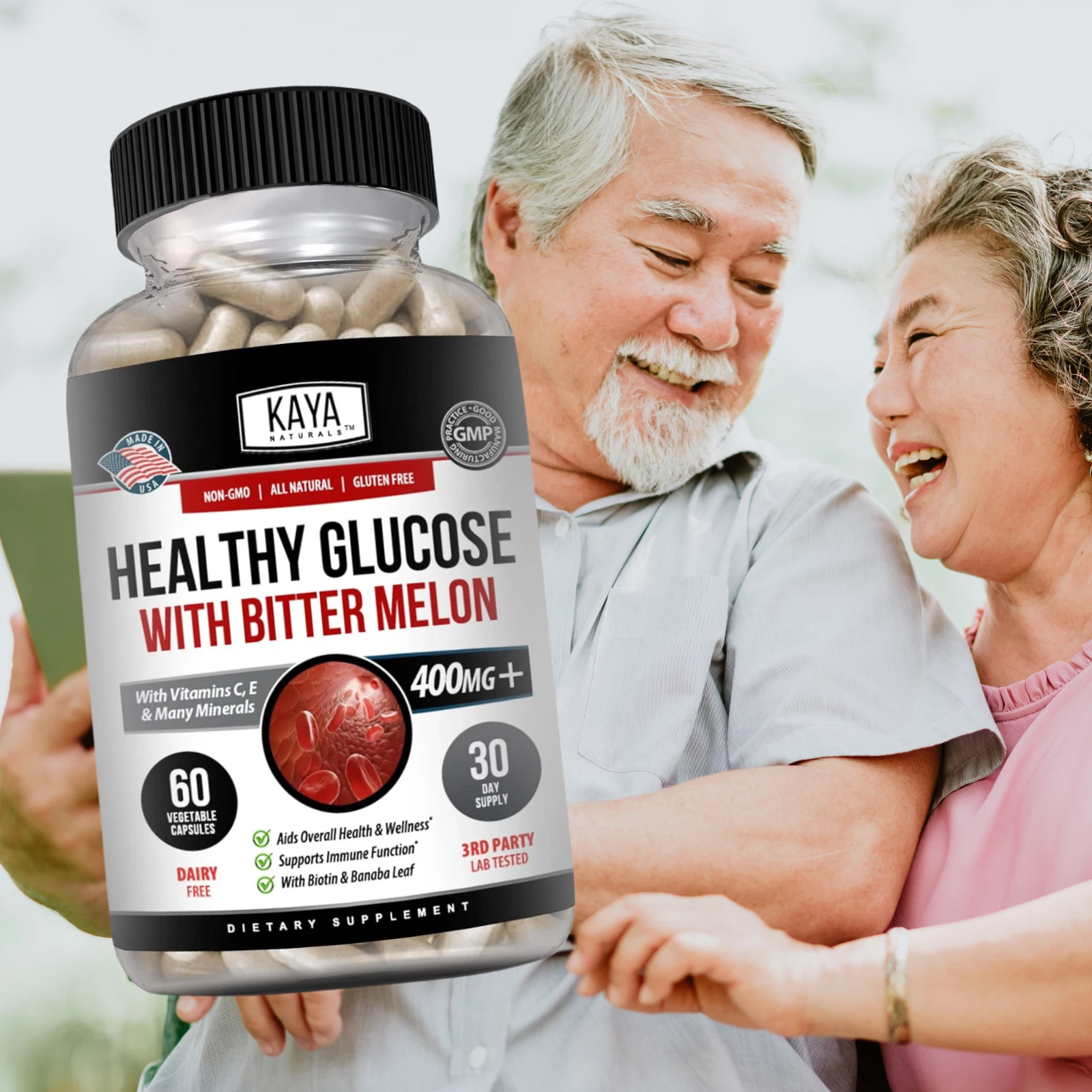 Image of Bitter Melon Blood Sugar Support Supplement – 60 Capsules with Alpha Lipoic Acid & Cinnamon