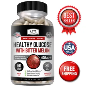 Image of Bitter Melon Blood Sugar Support Supplement – 60 Capsules with Alpha Lipoic Acid & Cinnamon