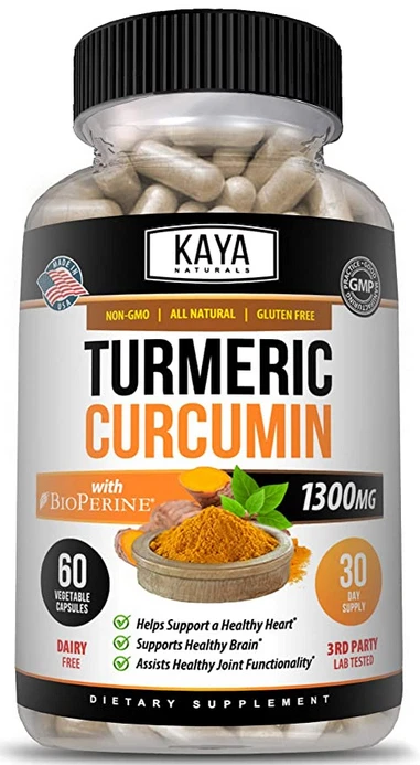 Image of Turmeric Curcumin with Bioperine for Joint Pain Support – 1300mg, 60 Capsules