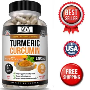 Image of Turmeric Curcumin with Bioperine for Joint Pain Support – 1300mg, 60 Capsules