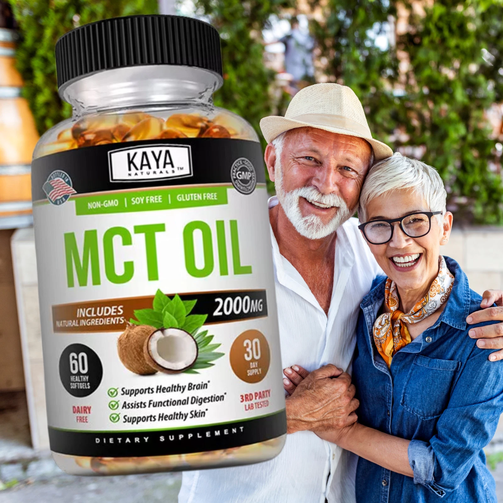 Image of Pure MCT Oil Capsules for Energy & Brain Support – 60ct, 2000mg