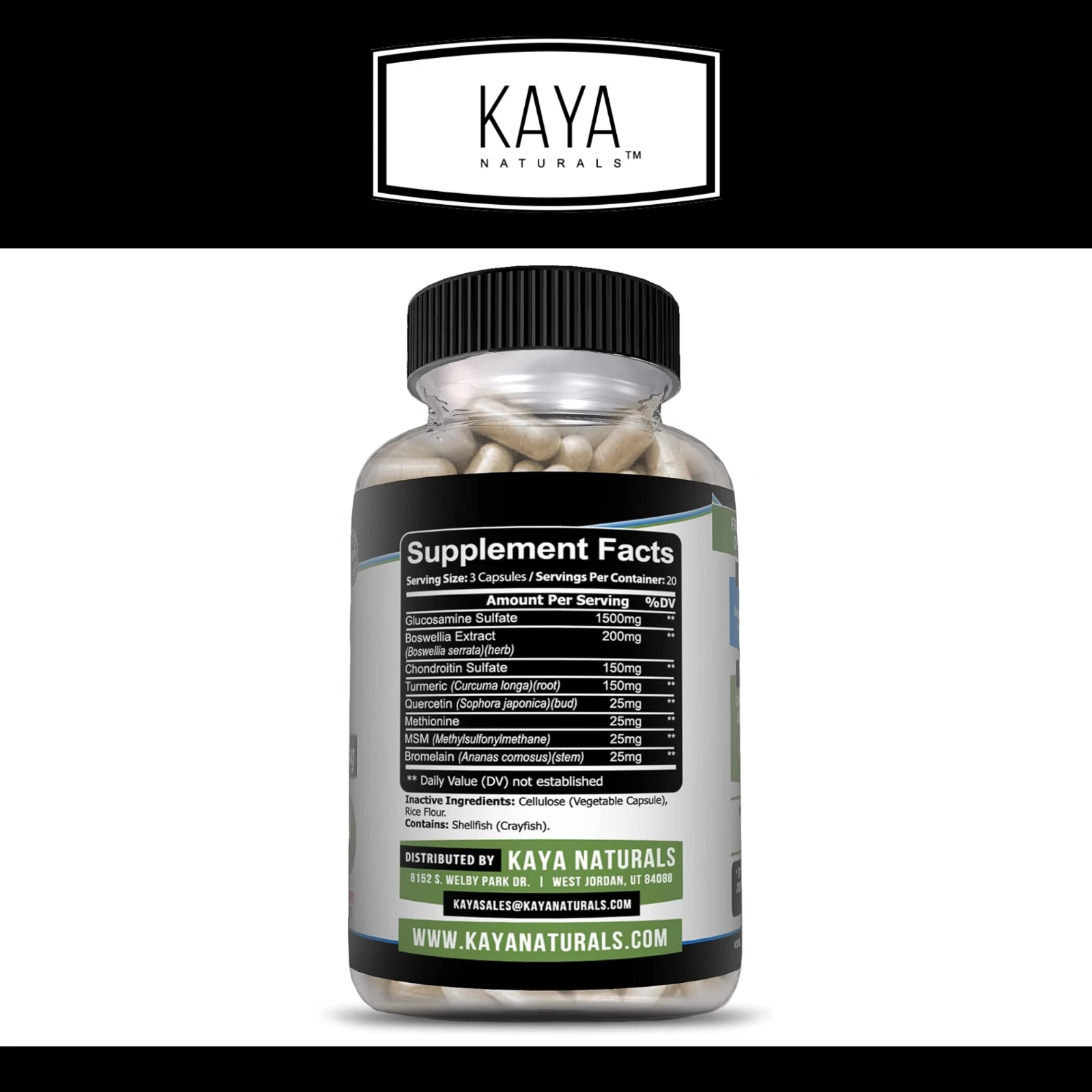 Image of Glucosamine Triple Strength Supplement for Joint Pain & Mobility Support – Turmeric & MSM