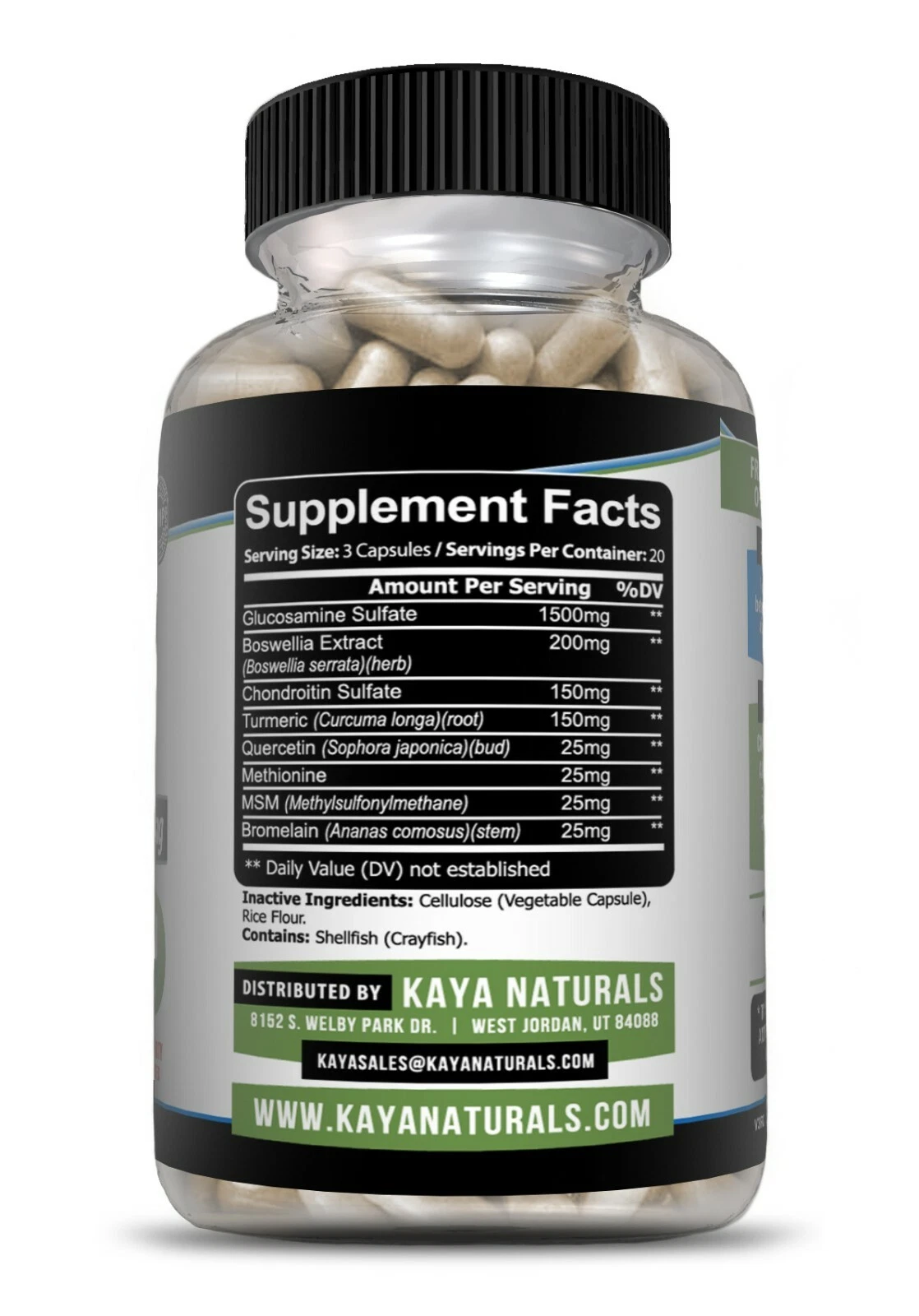 Image of Glucosamine Triple Strength Supplement for Joint Pain & Mobility Support – Turmeric & MSM