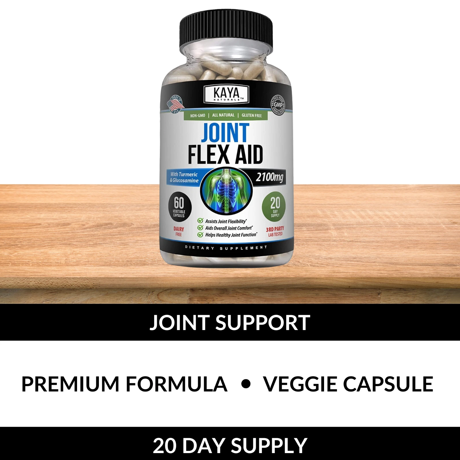 Image of Glucosamine Triple Strength Supplement for Joint Pain & Mobility Support – Turmeric & MSM