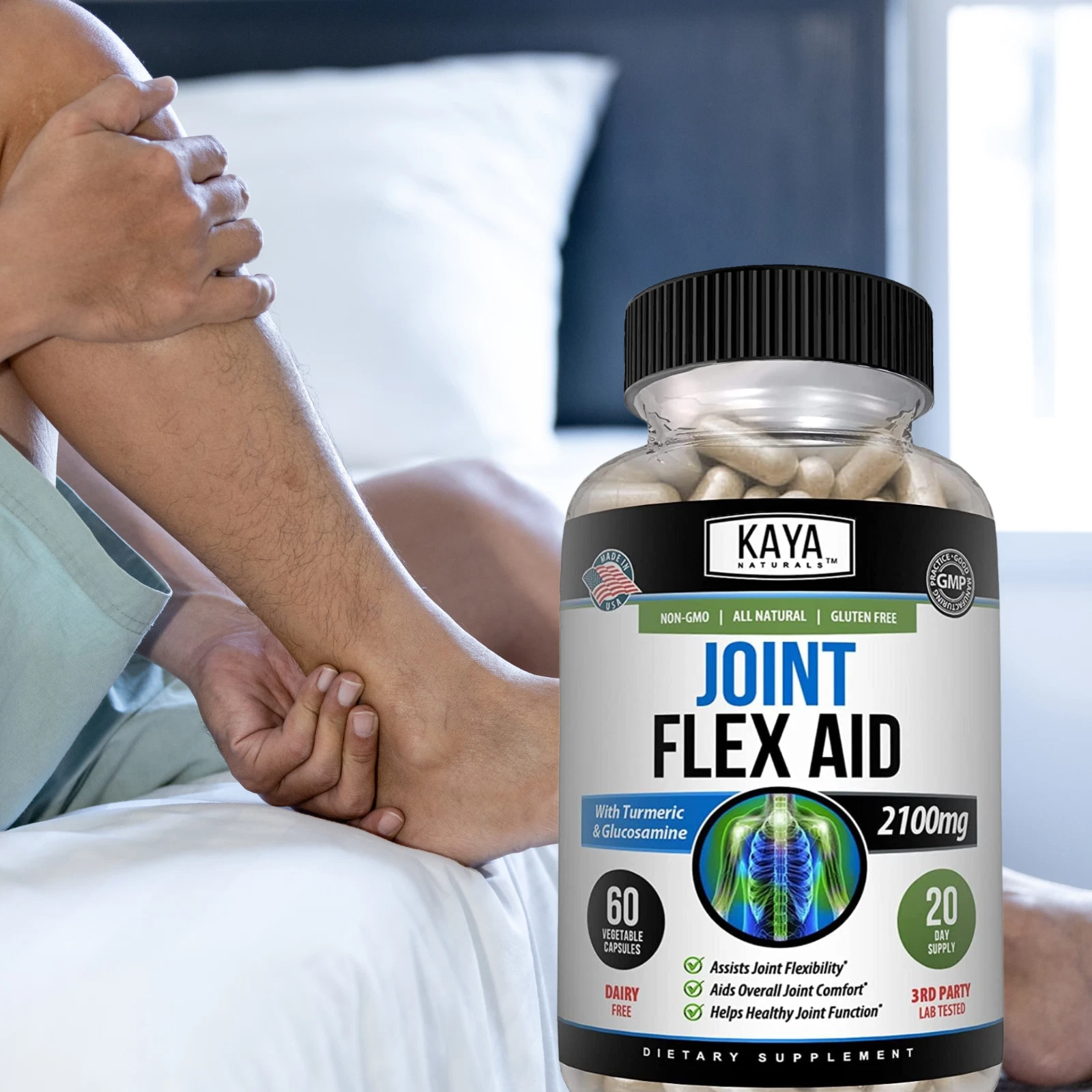 Image of Glucosamine Triple Strength Supplement for Joint Pain & Mobility Support – Turmeric & MSM