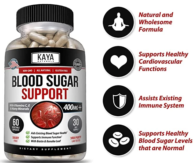 Image of Blood Sugar Support Supplement with Alpha Lipoic Acid – 2 Pack, 60 Capsules